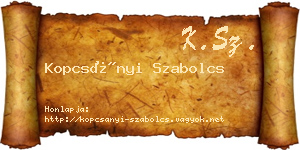 Kopcsányi Szabolcs névjegykártya