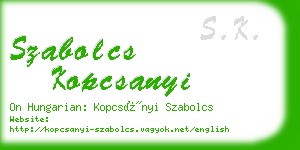 szabolcs kopcsanyi business card